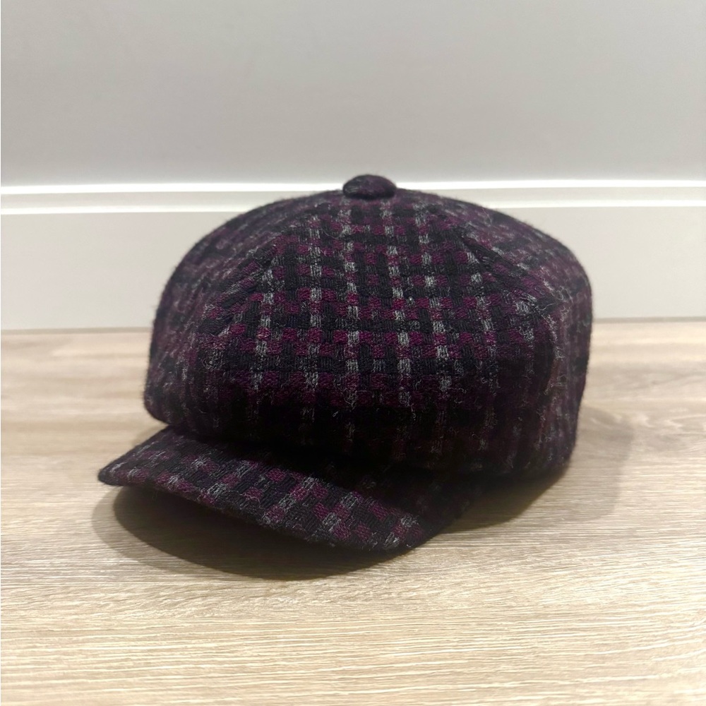 Needles Nepenthes Newsboy Cap in Purple and Black
